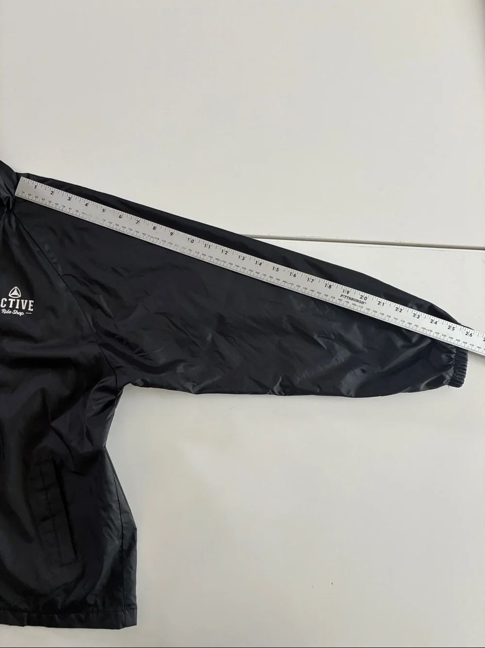 ACTIVE RIDE SHOP L BLACK NYLON WINDBREAKER BUTTON UP JACKET SKATER STYLE#3101